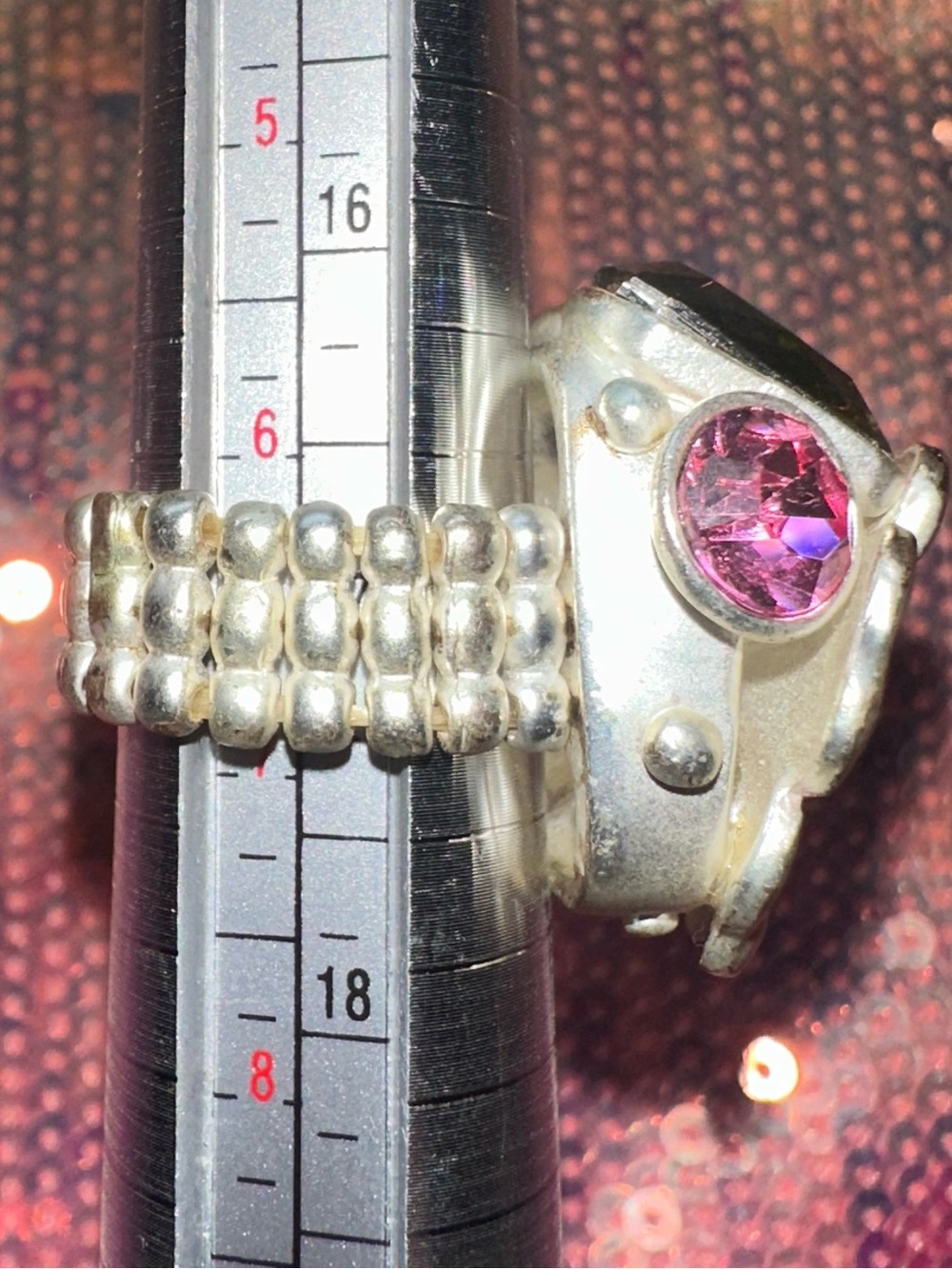 Express • Colorful Floral Rhinestone Cluster Stretch Ring - Picture 5 of 17